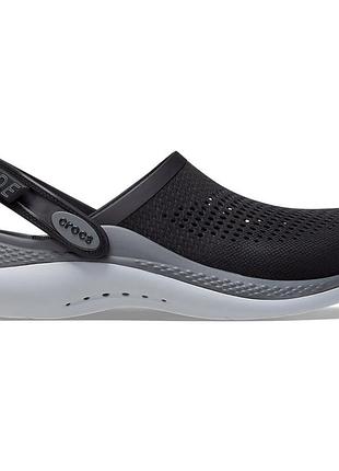 Crocs literide 360 clog light black slate grey, крокси лайтрайд 360 чорні чоловічі жіночі оригінал + коробка m9/w11