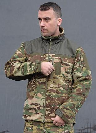 Тактическая мужская флисовая кофта с подкладкой air mesh мультикам (3xl)