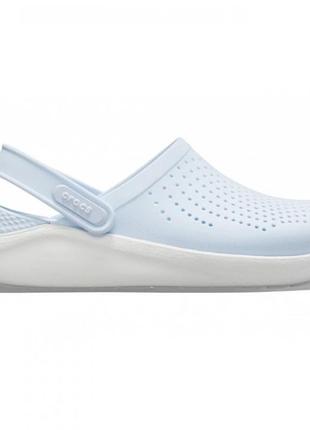 Crocs literide clog mineral blue white, крокси лайтрайд блакитні жіночі унісекс оригінал + коробка m11/w13