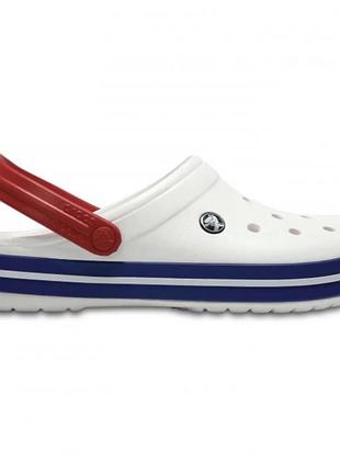 Crocs crocband white blue, крокси крокбенд, білі чоловічі жіночі унісекс оригінал + коробка