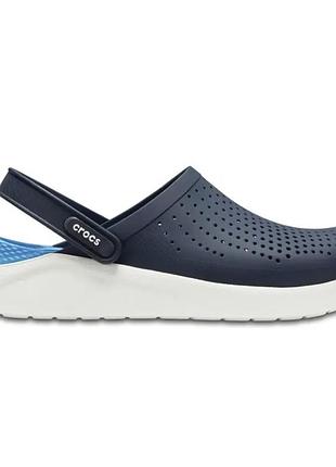Literide clog navy white, кроксы лайтрайд темно синие мужские унисекс оригинал + коробка m8/w10