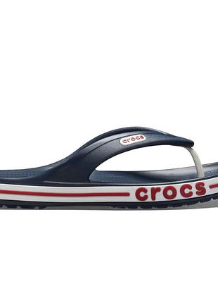Crocs bayaband flip navy оригинальные, кроксы вьетнамки черные мужские женские унисекс оригинал + коробка m8/w10