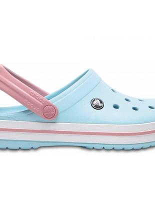 Crocs crocband ice blue white original, крокси крокбенд блакитні жіночі оригінал + коробка m8/w10