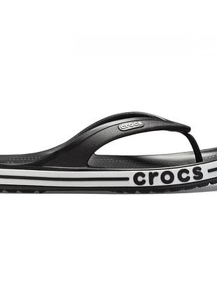 Crocs bayaband flip black оригинальные, кроксы вьетнамки черные мужские унисекс оригинал + коробка m7/w9