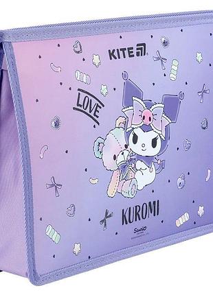 Папка для зошитів а4 "kuromi" на замочку, hk25-428 kite