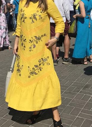 Платье льняное шикарное. украинский бренд галерея льна