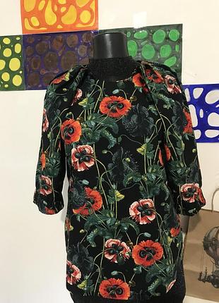 Блуза котон в маках від бренду h&m