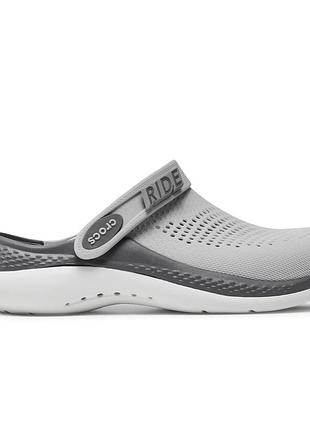 Crocs literide 360 clog light grey slate grey унісекс, крокси лайтрайд 360 оригінал темно-сірі — світло-сірі m5w7(37-38)