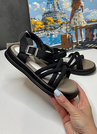 Босоножки 116, р.33,34,35,36,37, эко-кожа, черный
