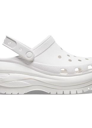 Crocs mega crush clog white original жіночі, крокси мегакраш на платформі оригінал жіночі білі з коробкою m6w8(38-39)
