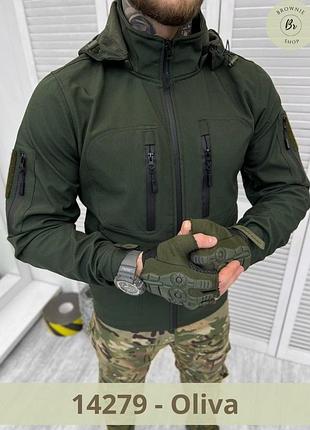 Тактическая демисезонная куртка с капюшоном tactique squared. военная, армейская весенняя куртка (арт.14279-0) oliva, l