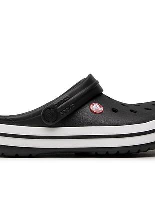 Crocs crocband black original чоловічі, крокси крикобенд чорні з білою підошвою чоловічі оригінал з коробкою m8w10 (40-41)
