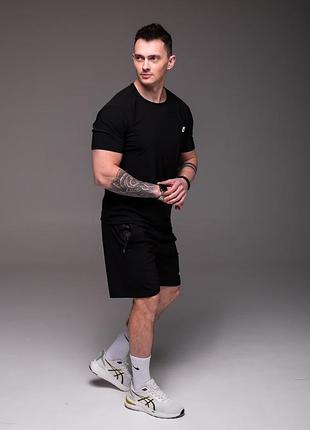 Мужской комплект шорты + футболка nike черный, холодок