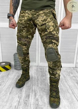 Штаны военные тактические весна-лето с наколенниками g3 pixel. армейская походная одежда пиксель (арт.14138) xl
