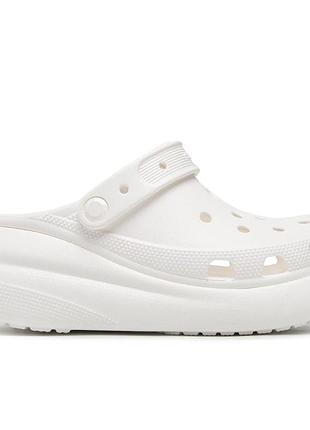 Crocs classic crush white clog original жіночі, крокси на платформі повністю білі оригінал з коробкою m7w9 (39-40)
