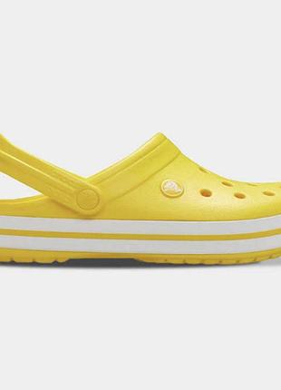 Crocs crocband lemon white original, жіночі крокси крокбенд жовті з білою підошвою оригінал з коробкою m7w9(39-40)