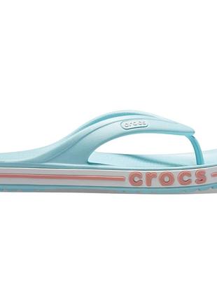 Crocs bayaband flip ice blue melon original жіночі, оригінальні крокси в'єтнамки блакитні з коробкою жіночі