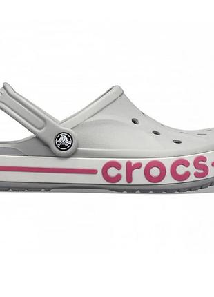 Crocs bayaband light grey candy pink original жіночі, крокси баябенд сірі оригінал з коробкою m6w8(38-39)