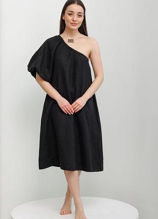Платье льняное vil'ni амора черный 48