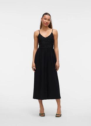 Женское коралловое платье vero moda black, s