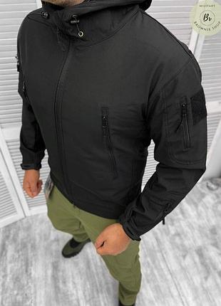 Тактическая военная куртка softshell masad / армейская мужская куртка софтшел черный (арт. 12796) xl