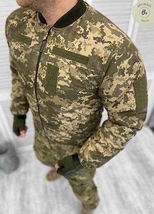 Весення тактическая куртка бомбер гост всу пиксель. армейская, военная демисезонная курточка (арт. 14291) xxl
