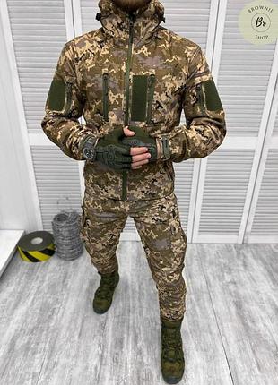 Тактичний костюм демісезонний false softshell pixel. весняний військовий, армійський костюм піксель (арт. 14282)