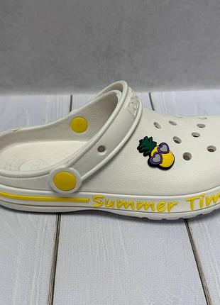 Детские сабо кроксы crocs dago 34-36 белый