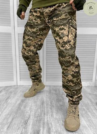 Штаны демисезонные тактические пиксель всу bandit / военные армейские брюки камуфляж весна-осень (арт. 11471) l
