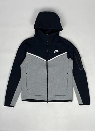 Толстовка nike sportswear tech fleece cu4489-016 оригінал чоловіча чорна сіра олімпійка спортивна кофта розмір s