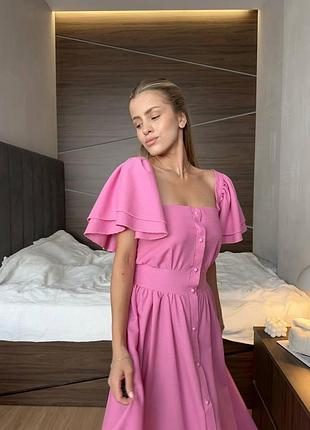 Женское платье/сарафан из льна в розовом цвете, 42-44