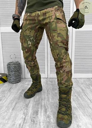Весенние тактические штаны combat мультикам. армейские брюки с карманами для наколенников на весну (арт.14298) xxl
