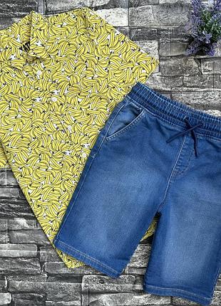 Сорочка f&f 9-10 р, шорти denim co. 9-10 р