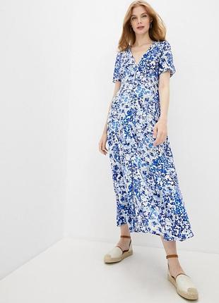 Платье onlenola s/s midi dress wvn 15230958 dazzling blue-cruise floral only m голубое 15230958dazzlingblue-crui