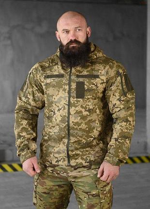 Тактична піксельна куртка field військова рип стоп для зсу, армейська міцна куртка піксель із липучками