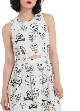 Мини-платье vertex cut out skull doodle от альтернативного британского бренда jawbreaker clothing размер s