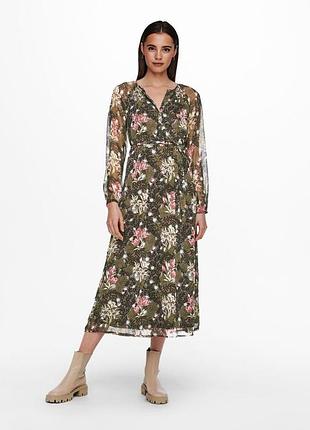 Сукня onlphoebe life l/s midi dress wvn 15246103-plum truffle-aop:le jardin mixed flowers only l тем 15246103-plum truffle-aop m
