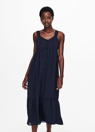 Платье onlfelisa strap midi dress wvn 15230957-night sky only l темно-синее 15230957-night sky