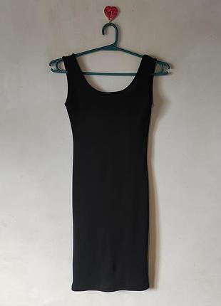 Чорна  сукня в рубчик boohoo, розмір xs (uk 8 / eu 36)