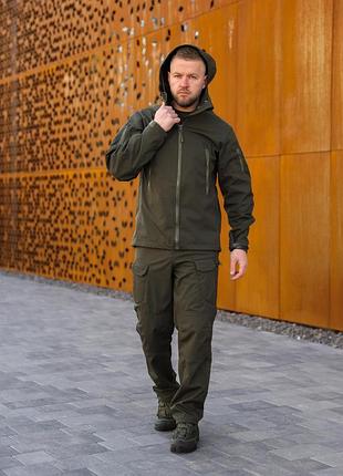 Тактический костюм undolini soft shell олива 56