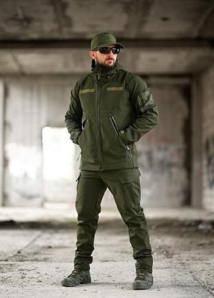 Армейский демисезон костюм цвета олива dementioz тактический softshell, военная оливковая форма весна осень куртка штаны вт trekmr
