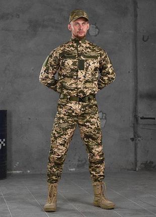 Тактичний військовий костюм піксель утомливого саржа літо, армейська піксельна форма 4в1 кач + штани + кепка + пояс