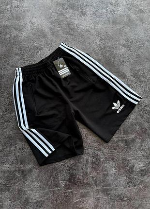 Черные мужские шорты adidas лампасы летние хлопковые , качественные спортивные шорты адидас черного цвета trek