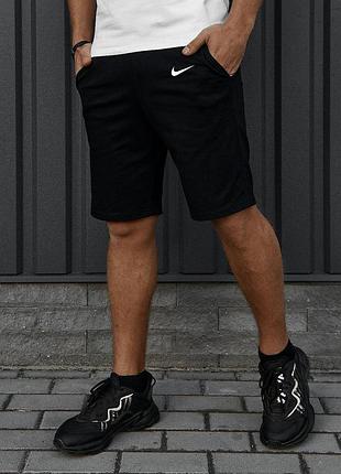 Мужские летние шорты nike черные трикотажные , мужские спортивные черные бриджи найк на лето люкс качест trek