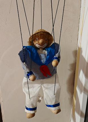 13 inch tall sailor marionette string puppet;- with wood head, hands &amp; feet, кукла марионетка 6