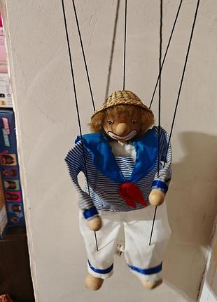 13 inch tall sailor marionette string puppet;- with wood head, hands &amp; feet, кукла марионетка 4