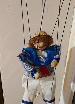 13 inch tall sailor marionette string puppet;- with wood head, hands &amp; feet, кукла марионетка 10