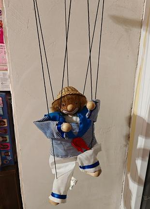 13 inch tall sailor marionette string puppet;- with wood head, hands &amp; feet, кукла марионетка 3