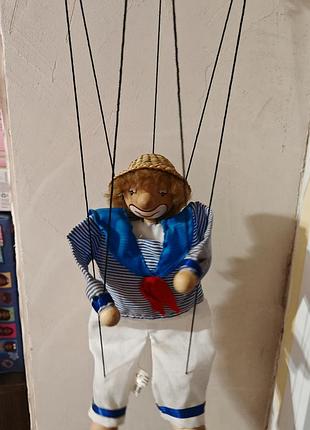 13 inch tall sailor marionette string puppet;- with wood head, hands &amp; feet, кукла марионетка 7