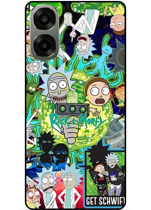 Силиконовый бампер чехол для oppo a6x с рисунком rick and morty рик и морти